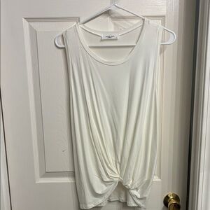 Carly Jean Los Angeles White Twist Tank Top